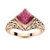 Image 1 : Natural 0.76 CTW Tourmaline Solitaire Ring 14K Rose Gold