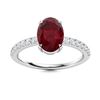 Image 1 : Natural 2.13 CTW Ruby & Diamond Engagement Ring 14K White Gold