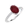 Image 2 : Natural 2.13 CTW Ruby & Diamond Engagement Ring 14K White Gold