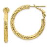 Image 1 : 10k Yellow Gold Round Omega Back Hoop Earrings - 20 mm