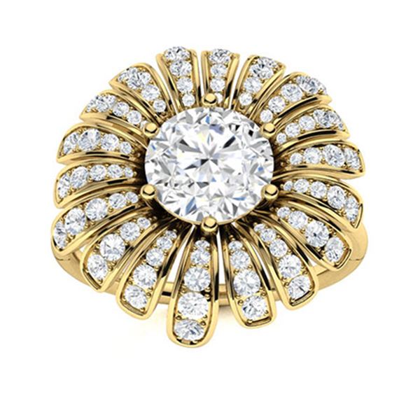 Natural 1.71 CTW Topaz & Diamond Engagement Ring 18K Yellow Gold