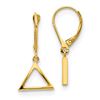 Image 1 : 14k Yellow Gold Polished Triangle Leverback Earrings - 41 mm