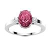 Natural 3.43 CTW Tourmaline & Diamond Engagement Ring 18K White Gold