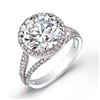 Natural 3.42 CTW Halo Round Brilliant Cut Pave Diamond Engagement Ring 14KT White Gold