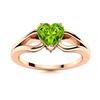 Natural 1.50 CTW Peridot Solitaire Ring 14K Rose Gold