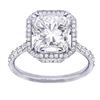 Natural 3.92 CTW Pave Halo Radiant Cut Diamond Ring 14KT White Gold
