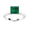 Natural 0.61 CTW Emerald Solitaire Ring 14K White Gold