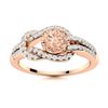 Natural 0.89 CTW Morganite & Diamond Engagement Ring 14K Rose Gold