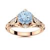 Natural 1.84 CTW Aquamarine & Diamond  Engagement Ring 18K Rose Gold