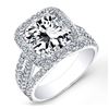 Natural 4.22 CTW Halo Square Radiant Cut Diamond Engagement Ring 18KT White Gold
