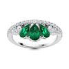 Natural 1.18 CTW Emerald & Diamond Engagement Ring 14K White Gold