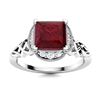 Natural 1.13 CTW Ruby & Diamond Engagement Ring 14K White Gold