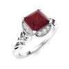 Image 2 : Natural 1.13 CTW Ruby & Diamond Engagement Ring 14K White Gold