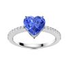 Natural 0.84 CTW Ceylon Sapphire & Diamond Engagement Ring 18K White Gold