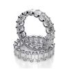 Image 1 : Natural 6.02 CTW U-Setting Emerald Cut Diamond Eternity Ring 14KT White Gold