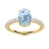 Image 1 : Natural 1.81 CTW Aquamarine & Diamond  Engagement Ring 18K Yellow Gold