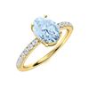 Image 2 : Natural 1.81 CTW Aquamarine & Diamond  Engagement Ring 18K Yellow Gold
