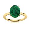 Image 1 : Natural 4.41 CTW Emerald Solitaire Ring 14K Yellow Gold