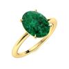 Image 2 : Natural 4.41 CTW Emerald Solitaire Ring 14K Yellow Gold