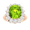 Image 1 : Natural 5.73 CTW Peridot & Diamond Engagement Ring 18K Rose Gold