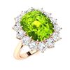 Image 2 : Natural 5.73 CTW Peridot & Diamond Engagement Ring 18K Rose Gold