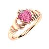 Image 2 : Natural 0.68 CTW Tourmaline & Diamond Engagement Ring 14K Rose Gold
