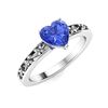 Image 2 : Natural 1.0 CTW Ceylon Sapphire Solitaire Ring 14K White Gold
