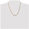 Image 2 : 14k Gold 4 mm Flat Figaro Chain Necklace - 22 in.