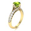 Image 2 : Natural 2.53 CTW Peridot & Diamond Engagement Ring 14K Yellow Gold