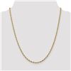 Image 2 : 14k Yellow Gold 2.8 mm Hollow Rope Chain - 8 in.