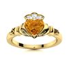 Image 1 : Natural 0.74 CTW Citrine & Diamond Engagement Ring 18K Yellow Gold