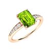 Image 2 : Natural 0.70 CTW Peridot & Diamond Engagement Ring 14K Rose Gold