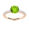 Image 1 : Natural 0.97 CTW Peridot & Diamond Engagement Ring 18K Rose Gold