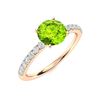 Image 2 : Natural 0.97 CTW Peridot & Diamond Engagement Ring 18K Rose Gold