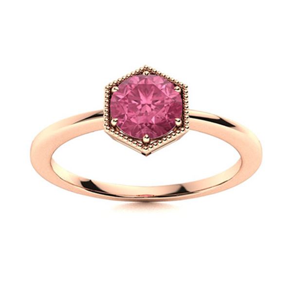 Natural 1.22 CTW Tourmaline Solitaire Ring 18K Rose Gold
