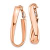 Image 2 : 14k Rose Gold Wavy Oval Omega Back Hoop Earrings - 5 mm