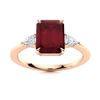 Image 1 : Natural 4.63 CTW Ruby & Diamond Engagement Ring 18K Rose Gold