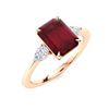 Image 2 : Natural 4.63 CTW Ruby & Diamond Engagement Ring 18K Rose Gold