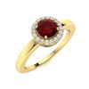Image 2 : Natural 0.52 CTW Garnet & Diamond Engagement Ring 14K Yellow Gold
