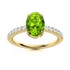 Image 1 : Natural 3.22 CTW Peridot & Diamond Engagement Ring 18K Yellow Gold