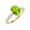 Image 2 : Natural 3.22 CTW Peridot & Diamond Engagement Ring 18K Yellow Gold