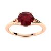 Image 1 : Natural 1.61 CTW Ruby Solitaire Ring 14K Rose Gold