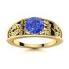 Image 1 : Natural 1.02 CTW Ceylon Sapphire Solitaire Ring 18K Yellow Gold