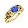 Image 2 : Natural 1.02 CTW Ceylon Sapphire Solitaire Ring 18K Yellow Gold