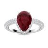 Image 1 : Natural 2.84 CTW Ruby & Diamond Engagement Ring 18K White Gold