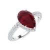 Image 2 : Natural 2.84 CTW Ruby & Diamond Engagement Ring 18K White Gold
