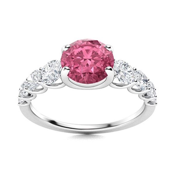 Natural 1.78 CTW Tourmaline & Diamond Engagement Ring 18K White Gold