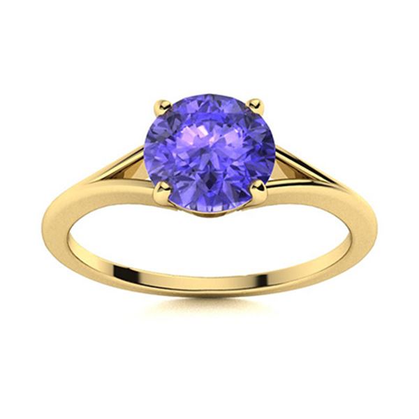 Natural 1.06 CTW Tanzanite Solitaire Ring 18K Yellow Gold