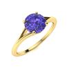 Image 2 : Natural 1.06 CTW Tanzanite Solitaire Ring 18K Yellow Gold