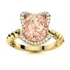 Image 1 : Natural 1.75 CTW Morganite & Diamond Engagement Ring 14K Yellow Gold